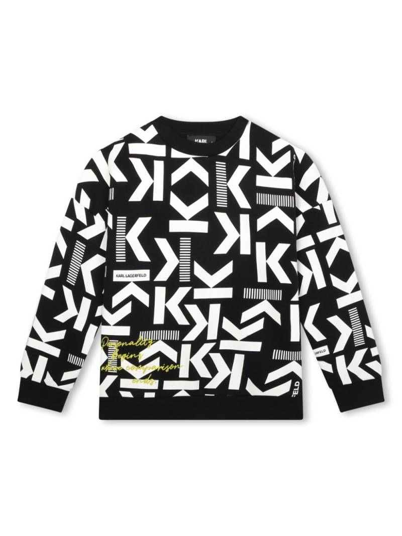 Karl Lagerfeld Kids logo-print crewneck sweatshirt - Black von Karl Lagerfeld Kids