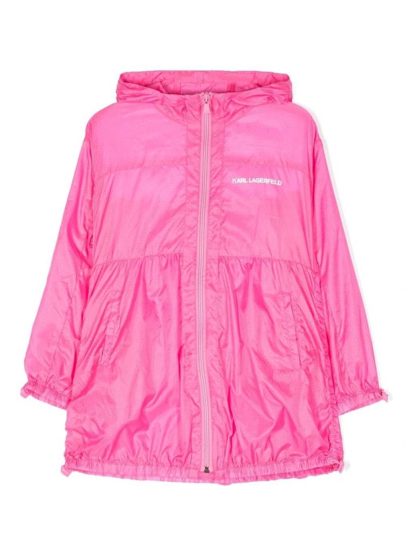 Karl Lagerfeld Kids logo-print hooded windbreaker jacket - Pink von Karl Lagerfeld Kids