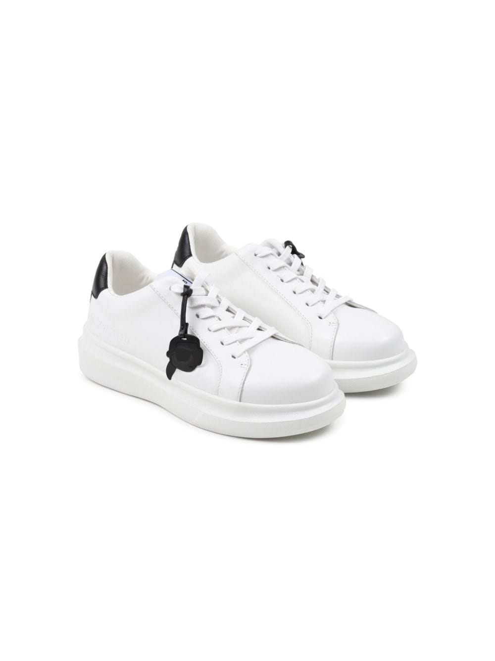 Karl Lagerfeld Kids logo-print leather sneakers - White von Karl Lagerfeld Kids