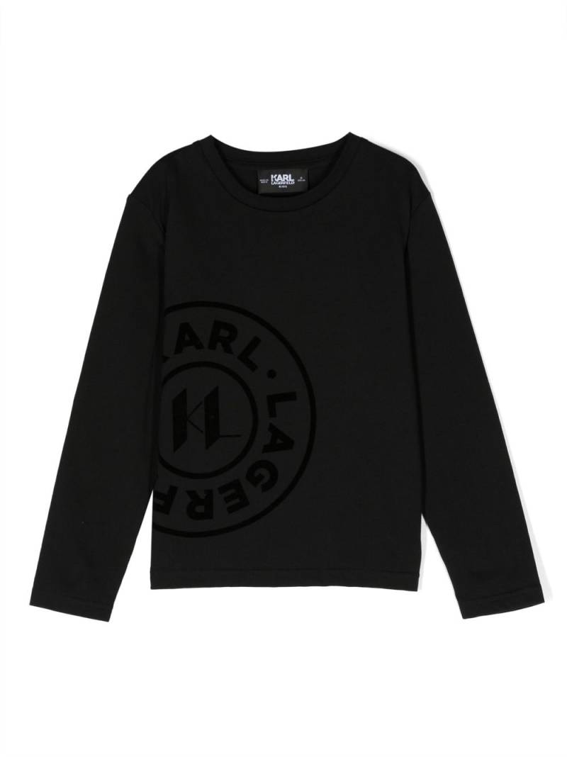 Karl Lagerfeld Kids logo-print long-sleeve T-shirt - Black von Karl Lagerfeld Kids