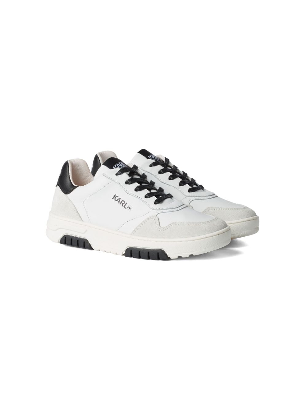 Karl Lagerfeld Kids logo-print panelled leather sneakers - White von Karl Lagerfeld Kids