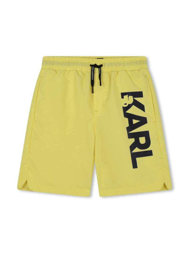 Karl Lagerfeld Kids logo-print swim shorts - Yellow von Karl Lagerfeld Kids
