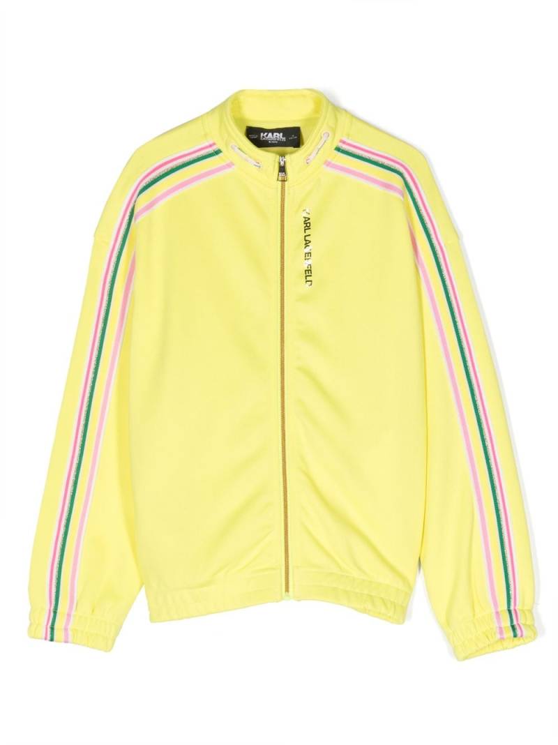 Karl Lagerfeld Kids logo-print zip-up jacket - Yellow von Karl Lagerfeld Kids