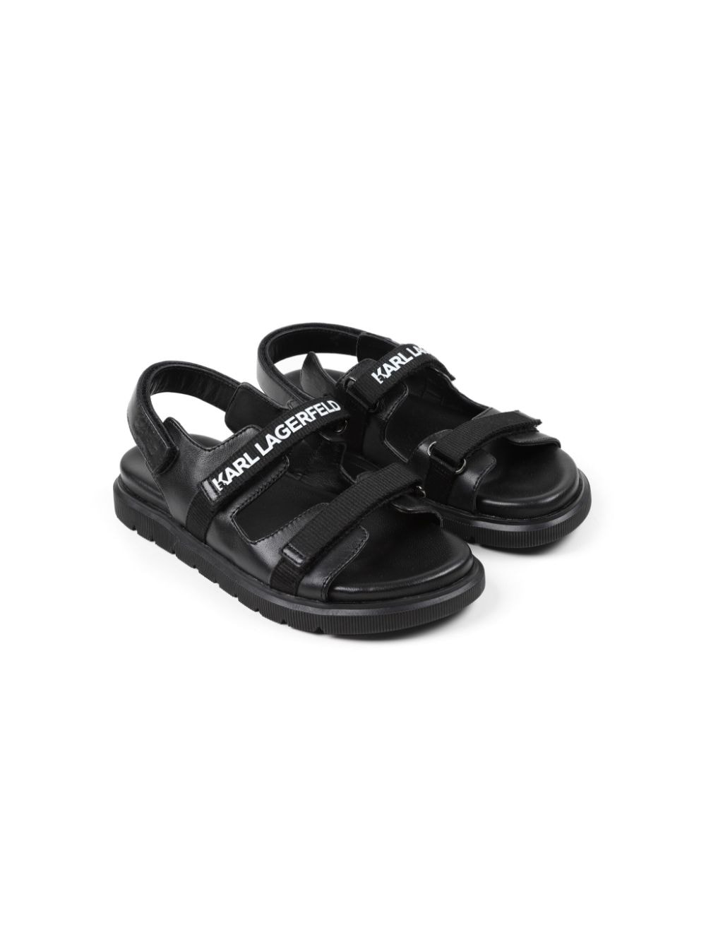 Karl Lagerfeld Kids logo-strap leather sandals - Black von Karl Lagerfeld Kids