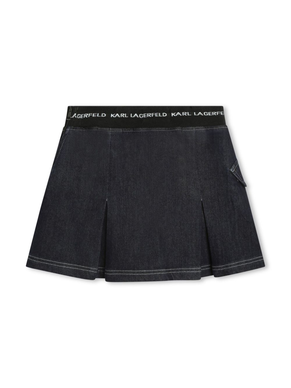 Karl Lagerfeld Kids logo-waistband denim miniskirt - Black von Karl Lagerfeld Kids