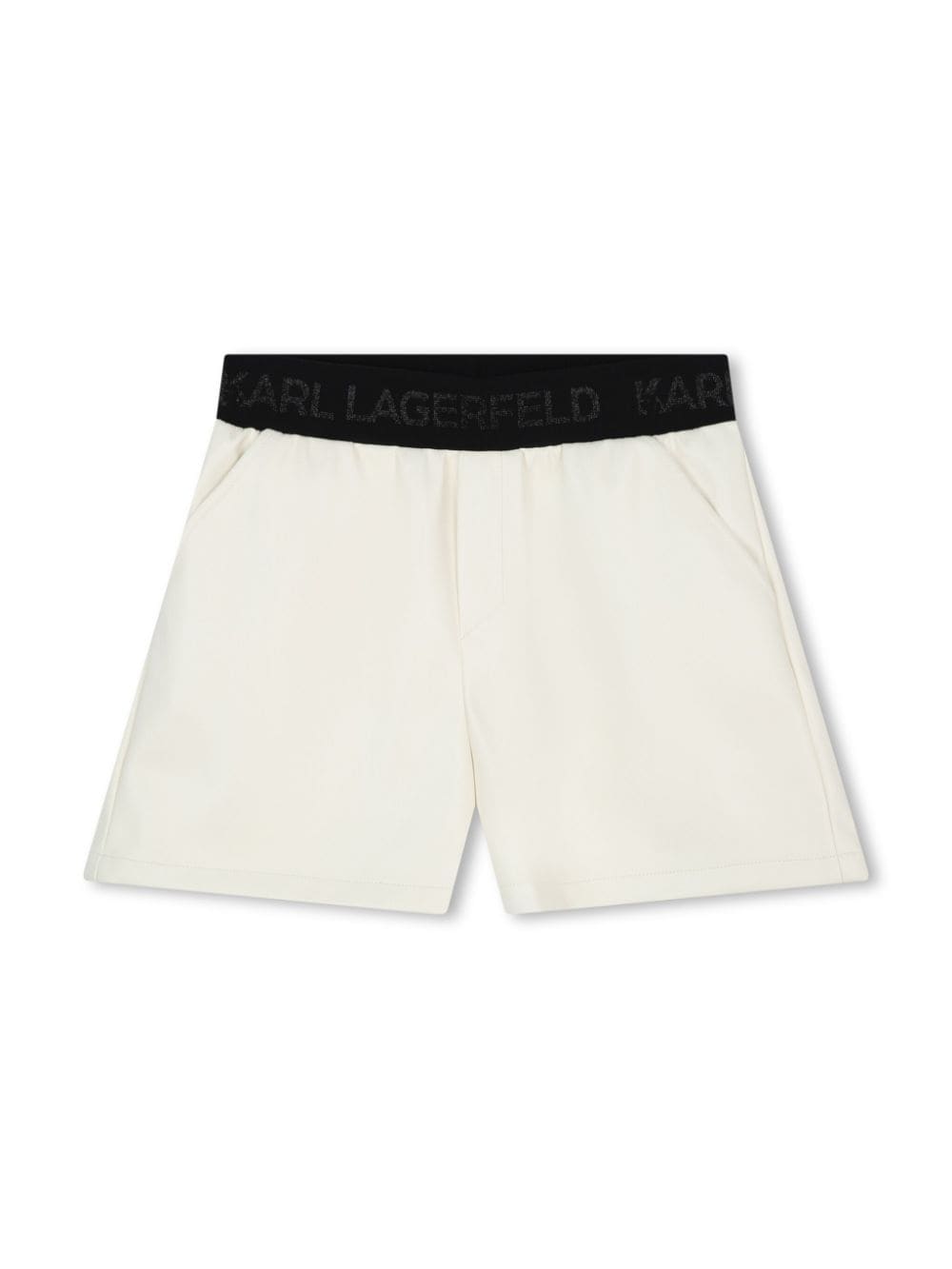 Karl Lagerfeld Kids logo-waistband embellished shorts - White von Karl Lagerfeld Kids