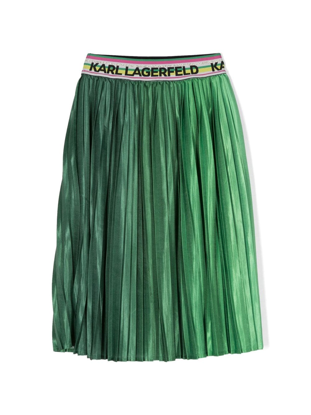 Karl Lagerfeld Kids logo-waistband pleated skirt - Green von Karl Lagerfeld Kids