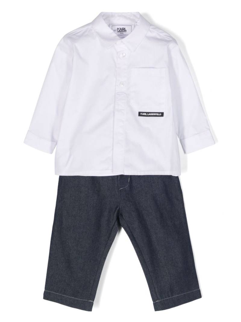 Karl Lagerfeld Kids logo-waistband trousers and shirt set - White von Karl Lagerfeld Kids