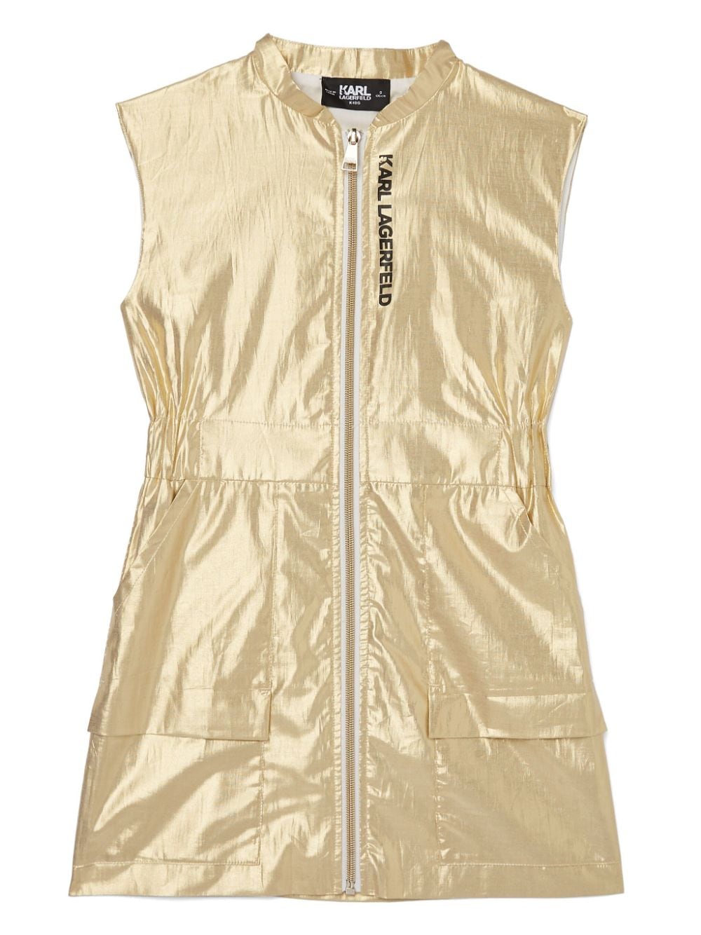 Karl Lagerfeld Kids metallic-finish zip-up dress - Gold von Karl Lagerfeld Kids