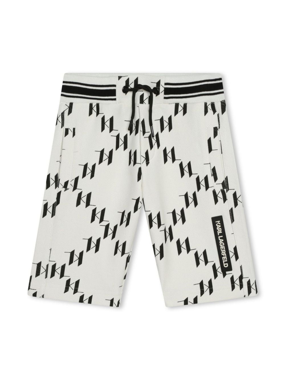 Karl Lagerfeld Kids monogram-print cotton track shorts - White von Karl Lagerfeld Kids