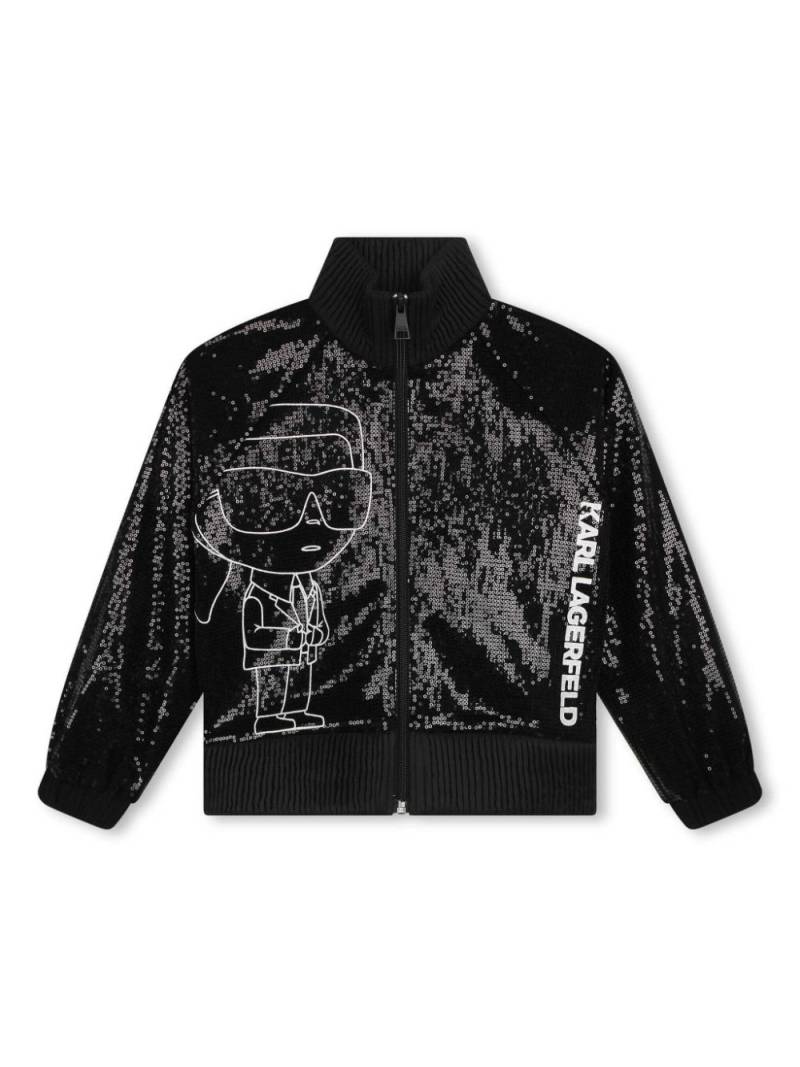 Karl Lagerfeld Kids sequin-embellished bomber jacket - Black von Karl Lagerfeld Kids