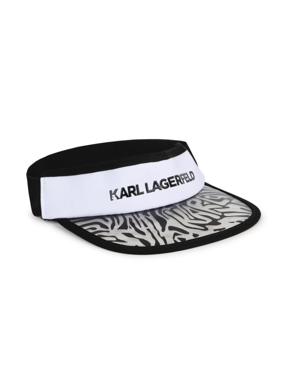 Karl Lagerfeld Kids zebra-print cotton visor - Black von Karl Lagerfeld Kids