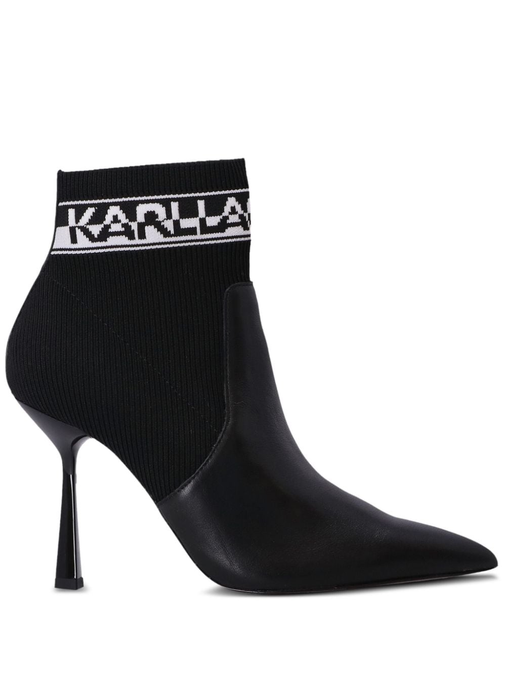 Karl Lagerfeld Pandara 95mm logo-intarsia boots - Black von Karl Lagerfeld