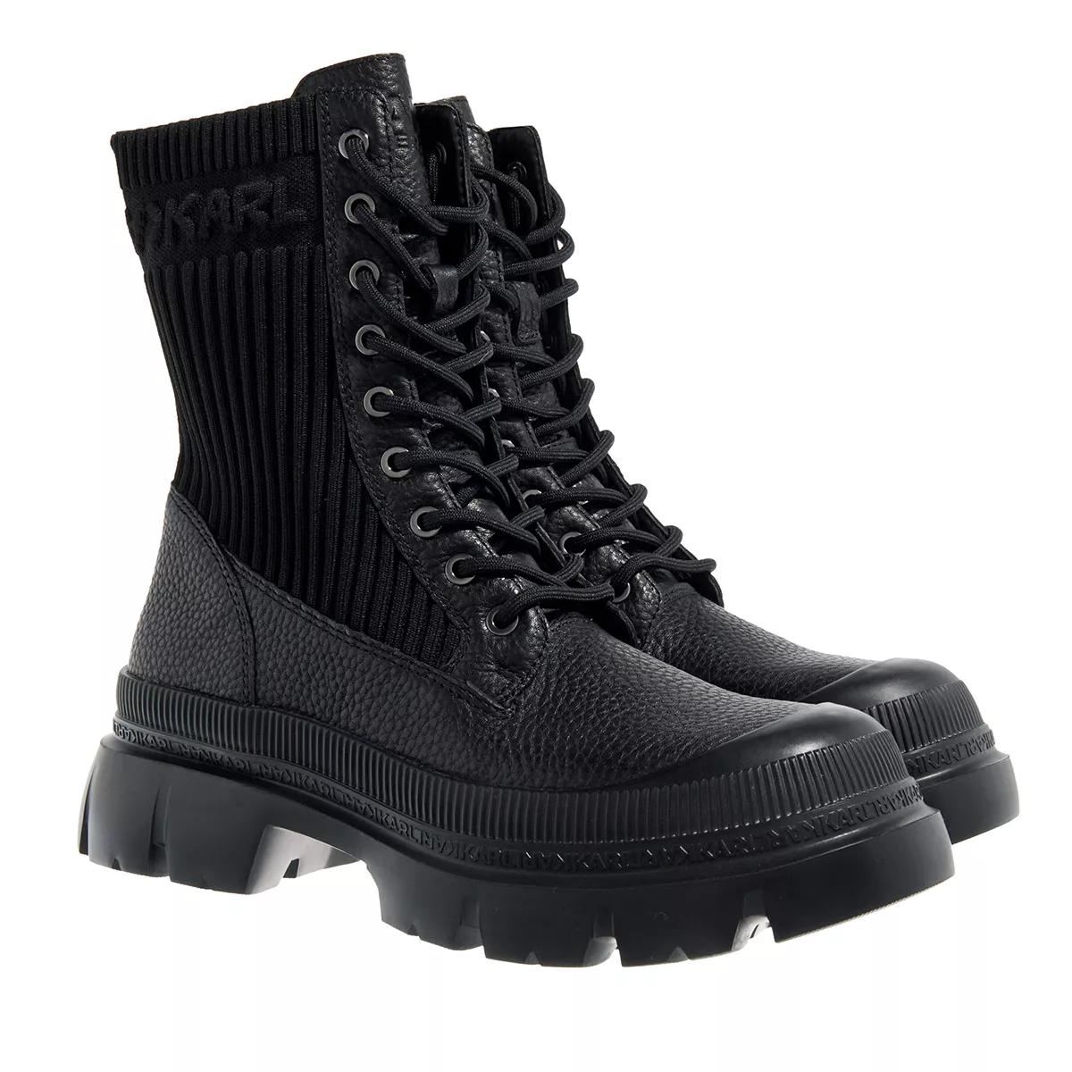 Karl Lagerfeld Boots & Stiefeletten - Trekka Max Kc Hi Lace Mix Boot - Gr. 37 (EU) - in Schwarz - für Damen von Karl Lagerfeld