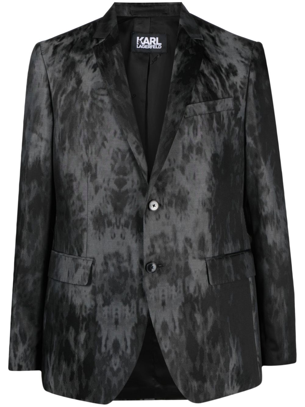 Karl Lagerfeld Clever single-breast printed blazer - Grey von Karl Lagerfeld