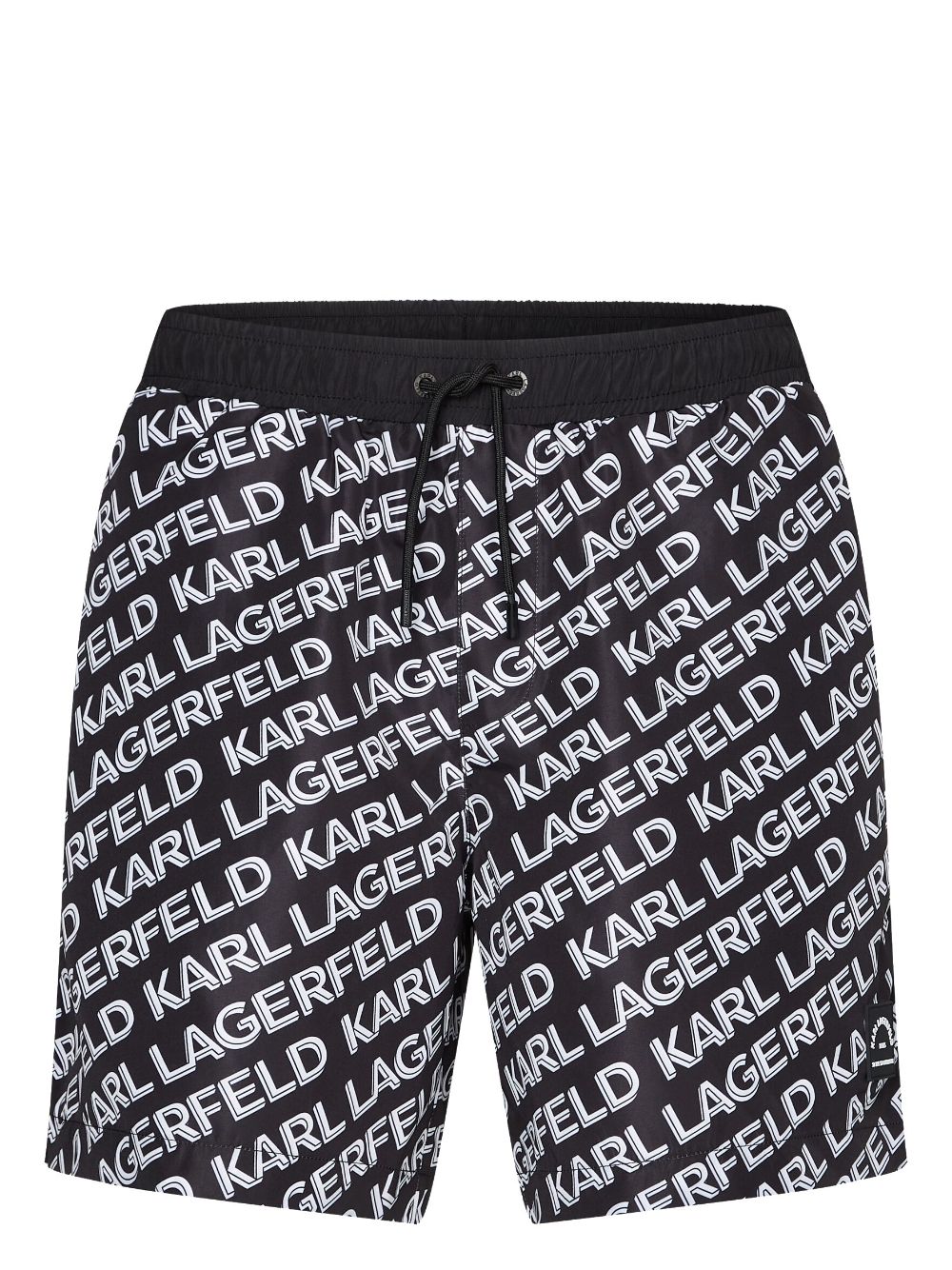 Karl Lagerfeld Diagonal logo-print swim shorts - Black von Karl Lagerfeld