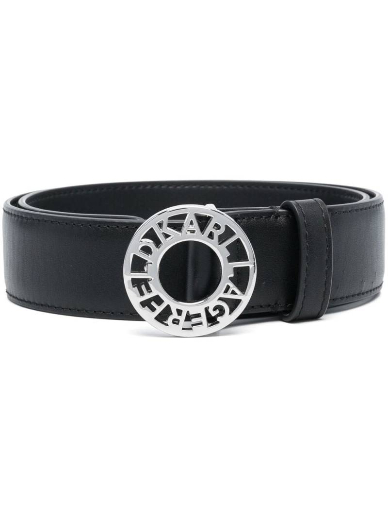 Karl Lagerfeld Disk large leather belt - Black von Karl Lagerfeld