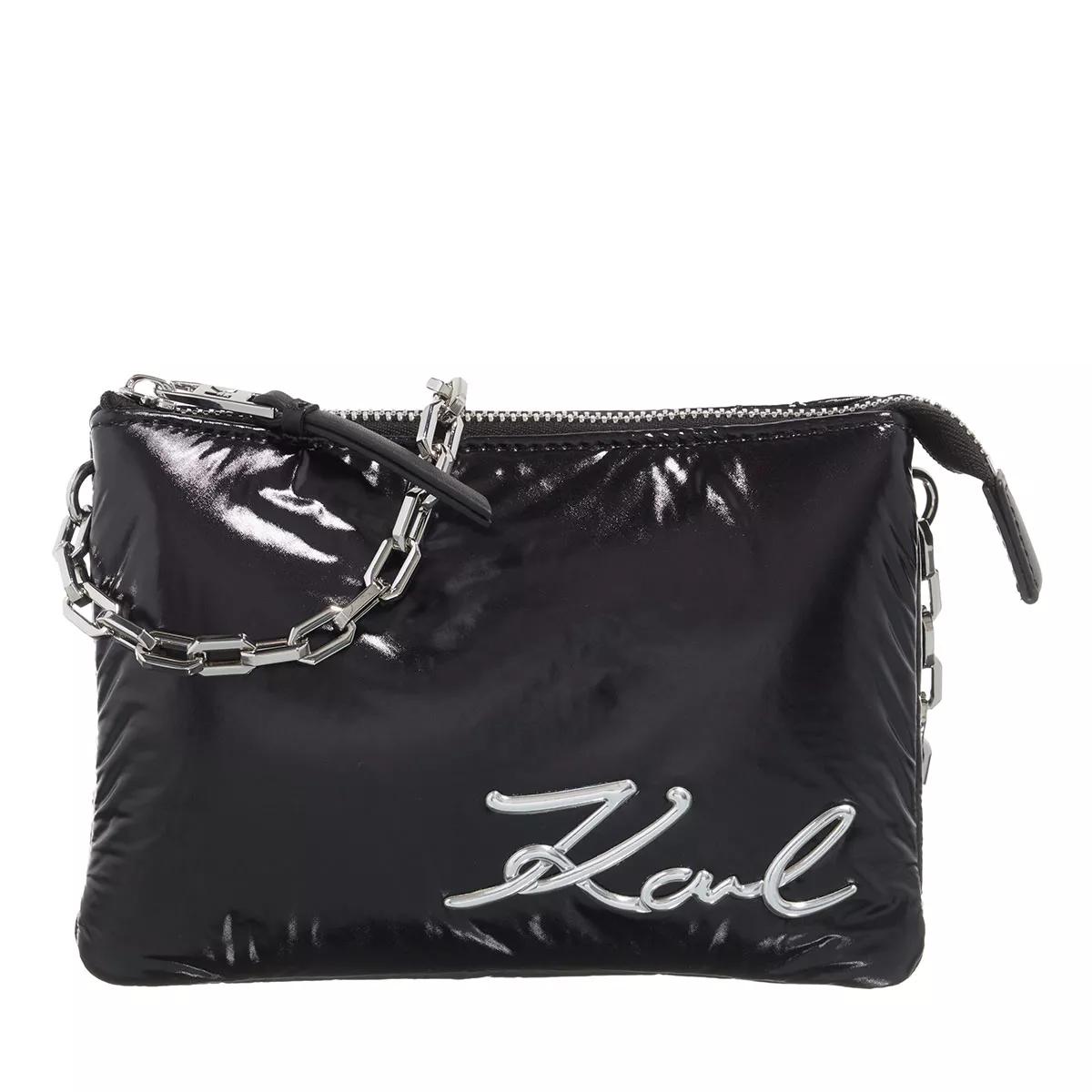 Karl Lagerfeld Handtasche - K/Signature Soft Double Poc - Gr. unisize - in Schwarz - für Damen von Karl Lagerfeld