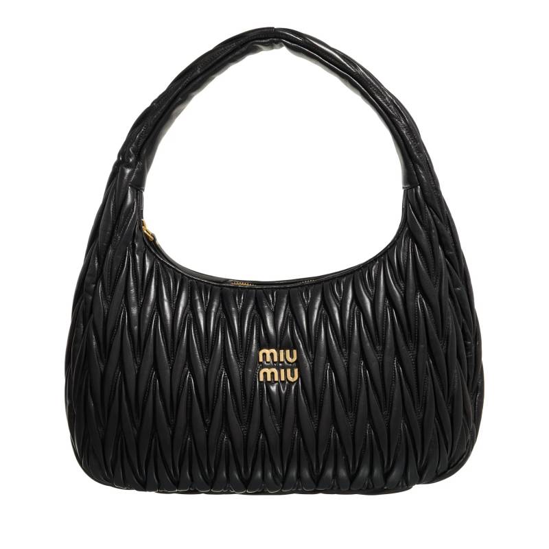 Miu Miu Schultertasche - Wander Large Hobo Bag - Gr. unisize - in Schwarz - für Damen von Miu Miu