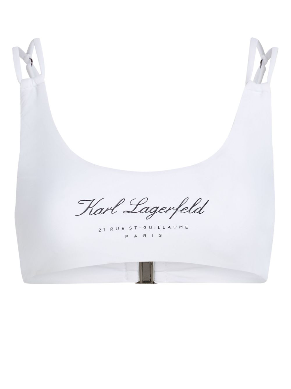 Karl Lagerfeld Hotel Karl bandeau bikini top - White von Karl Lagerfeld