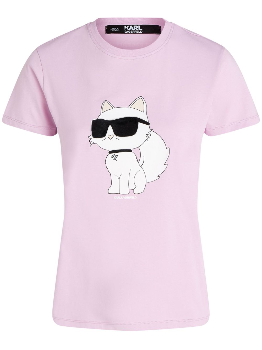 Karl Lagerfeld Ikonik Choupette organic-cotton T-shirt - Pink von Karl Lagerfeld