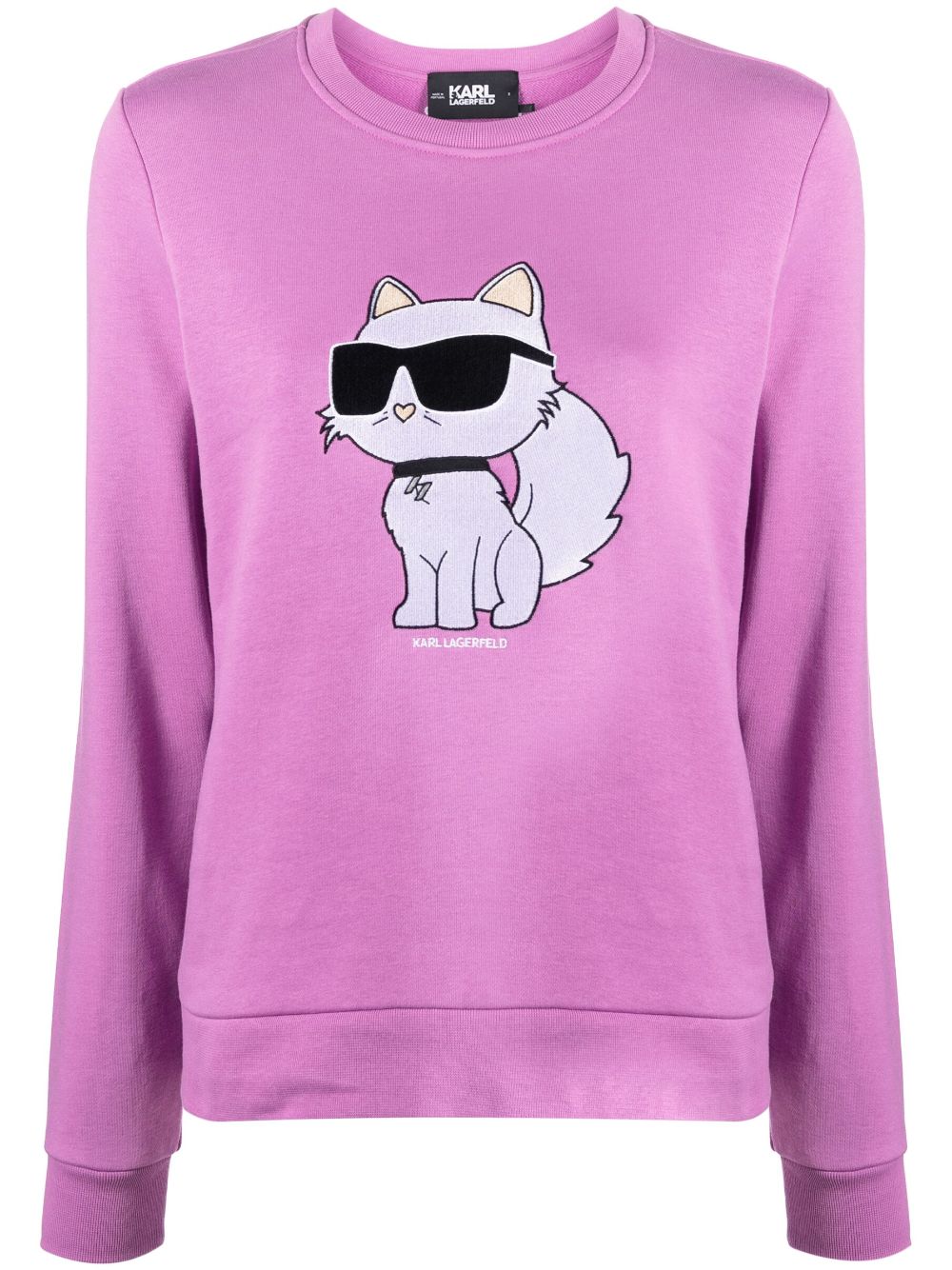 Karl Lagerfeld Ikonik 2.0 embroidered cotton sweatshirt - Purple von Karl Lagerfeld