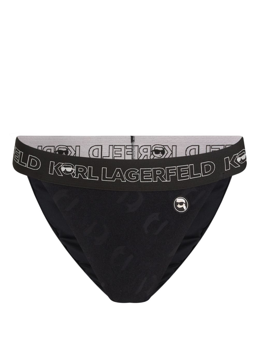 Karl Lagerfeld Ikonik 2.0 logo-appliqué bikini bottoms - Black von Karl Lagerfeld