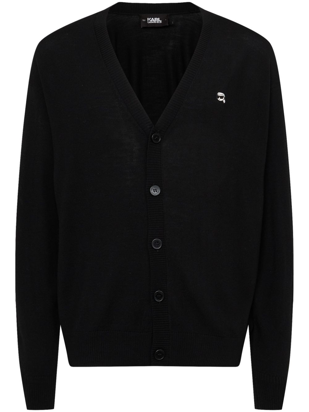 Karl Lagerfeld Ikonik 2.0 merino cardigan - Black von Karl Lagerfeld