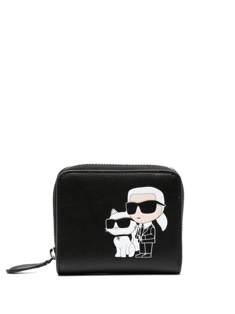 Karl Lagerfeld Ikonik Karl leather purse - Black von Karl Lagerfeld