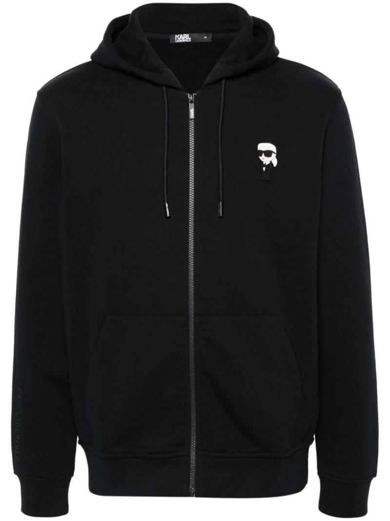 Karl Lagerfeld Ikonik Karl-motif zipped hoodie - Brown von Karl Lagerfeld