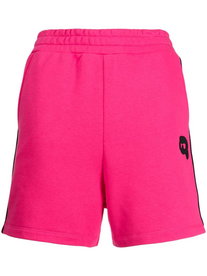 Karl Lagerfeld Ikonik Karl-patch high-waisted shorts - Pink von Karl Lagerfeld