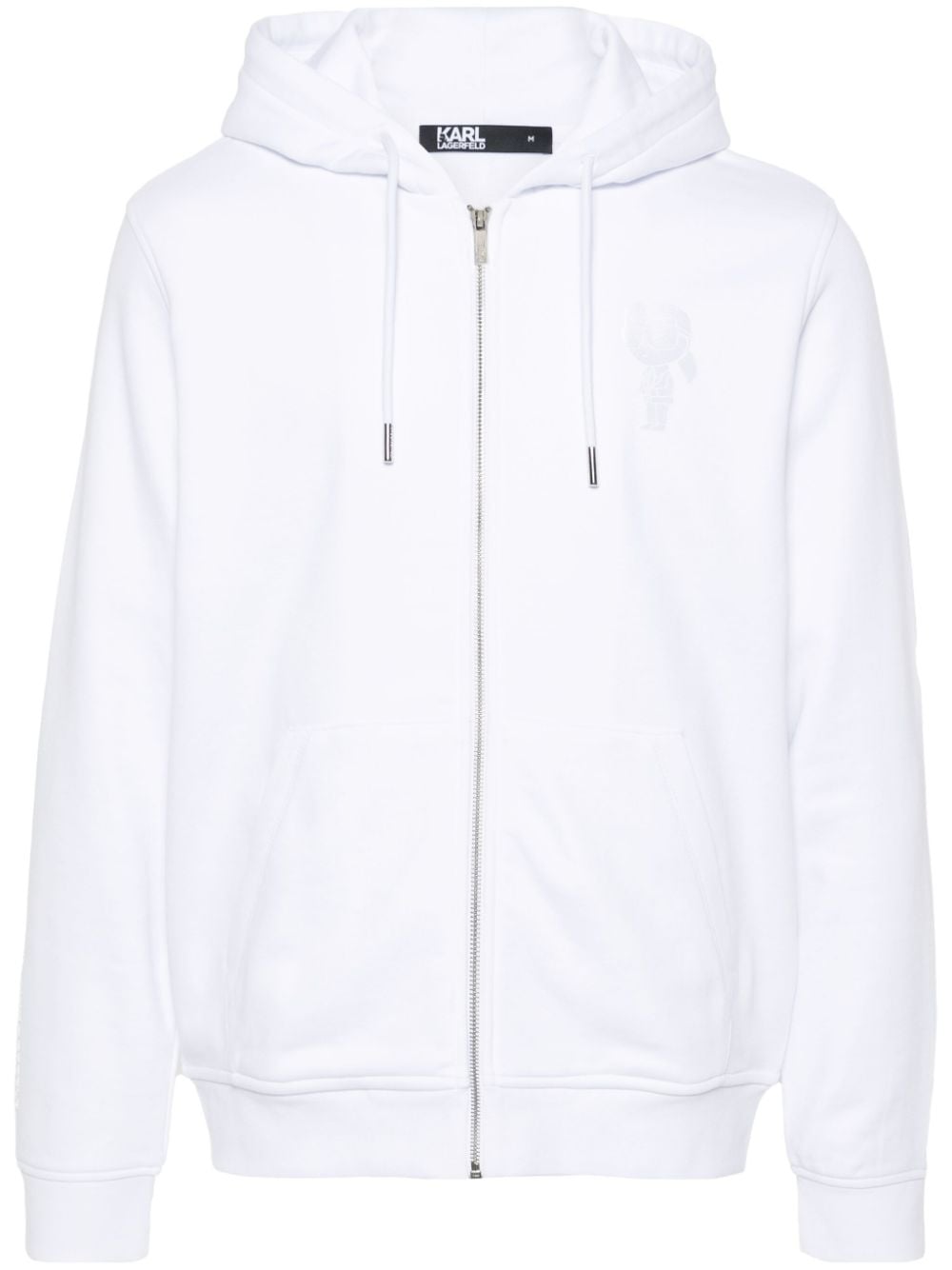 Karl Lagerfeld Ikonik Karl-print zipped hoodie - White von Karl Lagerfeld