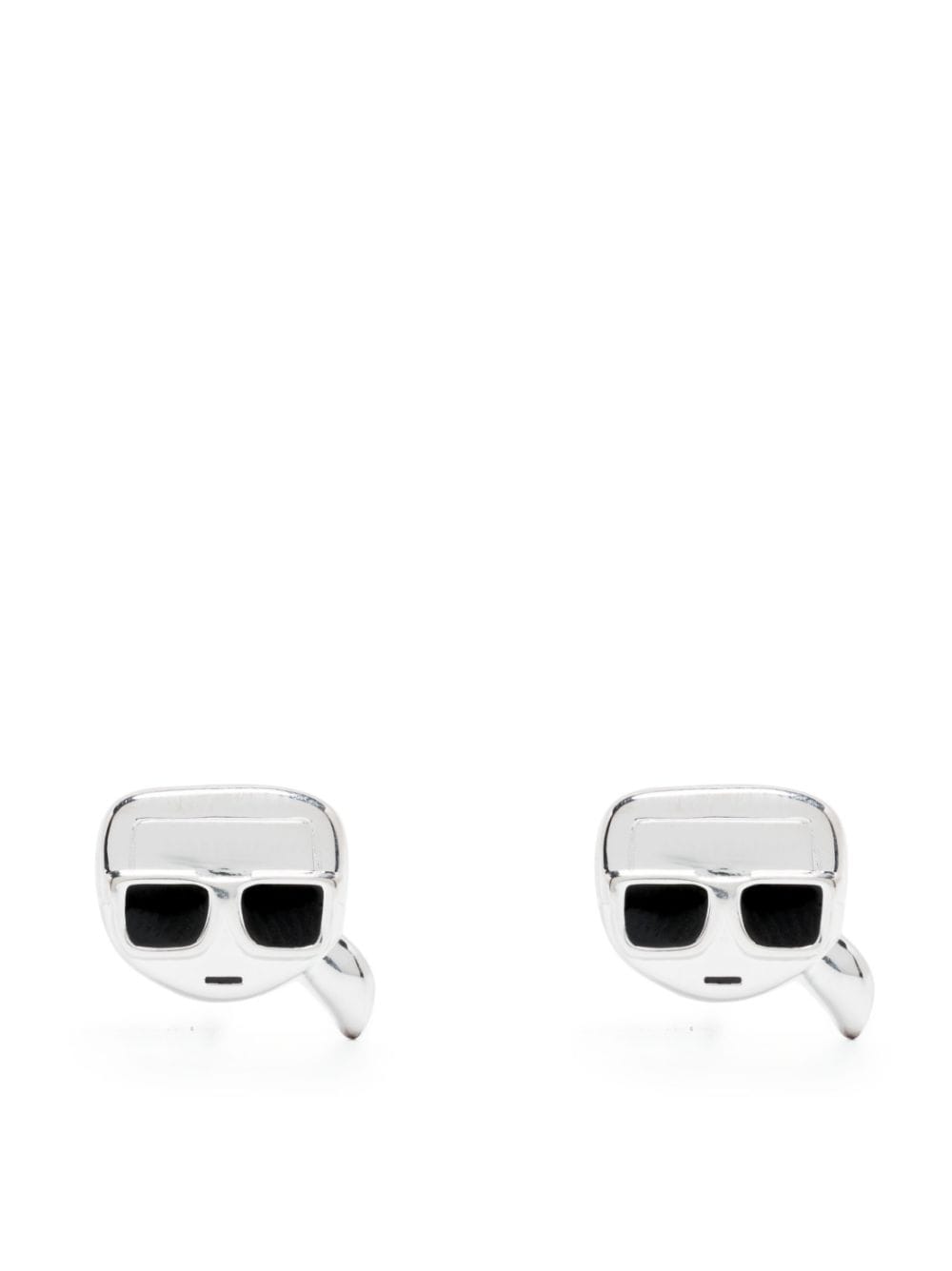 Karl Lagerfeld Ikonik Karl stud earrings - Silver von Karl Lagerfeld