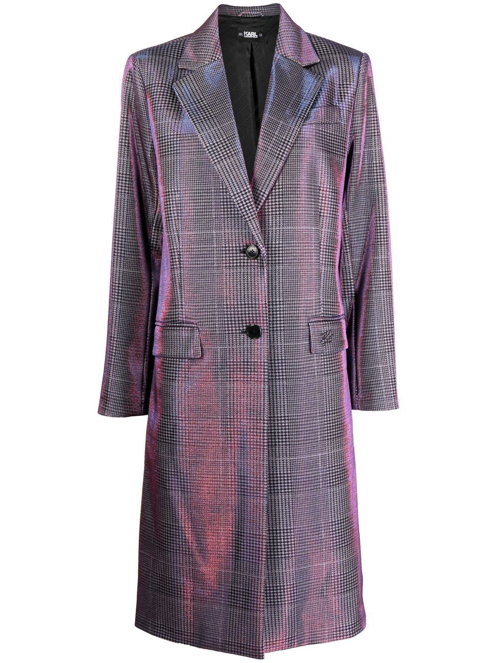 Karl Lagerfeld Iridescent single-breasted tailored coat - Pink von Karl Lagerfeld