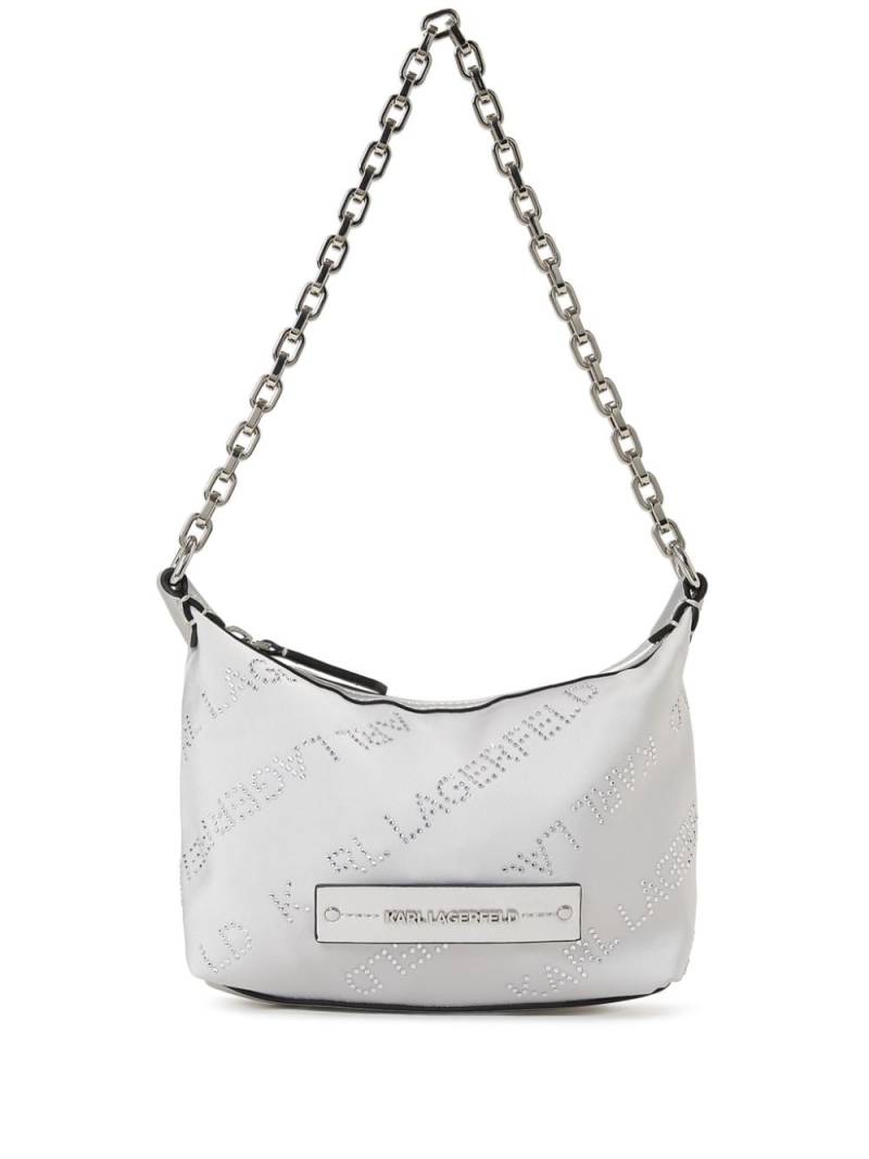 Karl Lagerfeld mini Essential crystal-embellished shoulder bag - Grey von Karl Lagerfeld