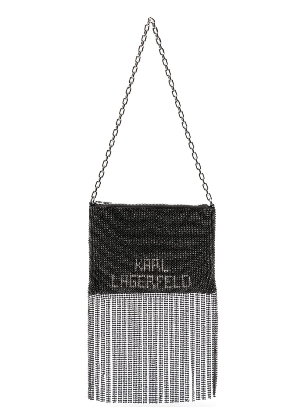 Karl Lagerfeld K/Evening fringed-edge shoulder bag - Black von Karl Lagerfeld