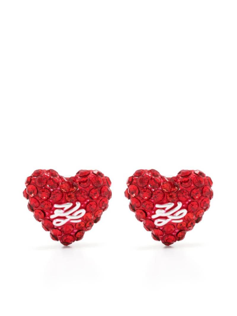 Karl Lagerfeld K/Heart stud earrings - Silver von Karl Lagerfeld