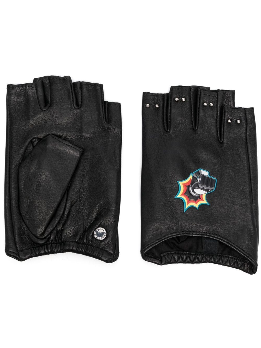 Karl Lagerfeld K/Heroes leather fingerless gloves - Black von Karl Lagerfeld