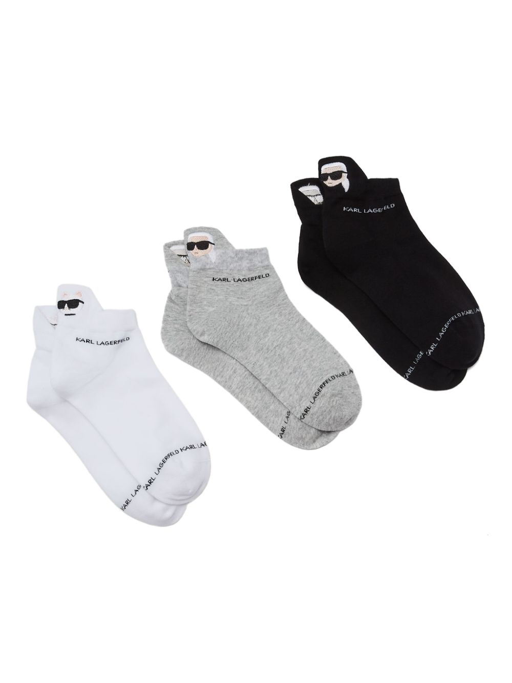 Karl Lagerfeld Ikonik intarsia-knit socks (pack of three) - Black von Karl Lagerfeld