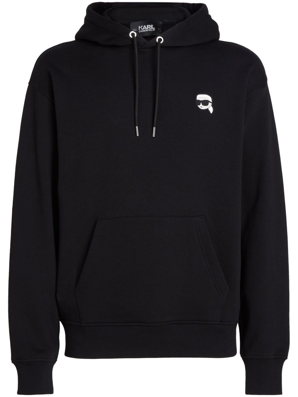 Karl Lagerfeld K/Ikonik-patch drawstring hoodie - Black von Karl Lagerfeld