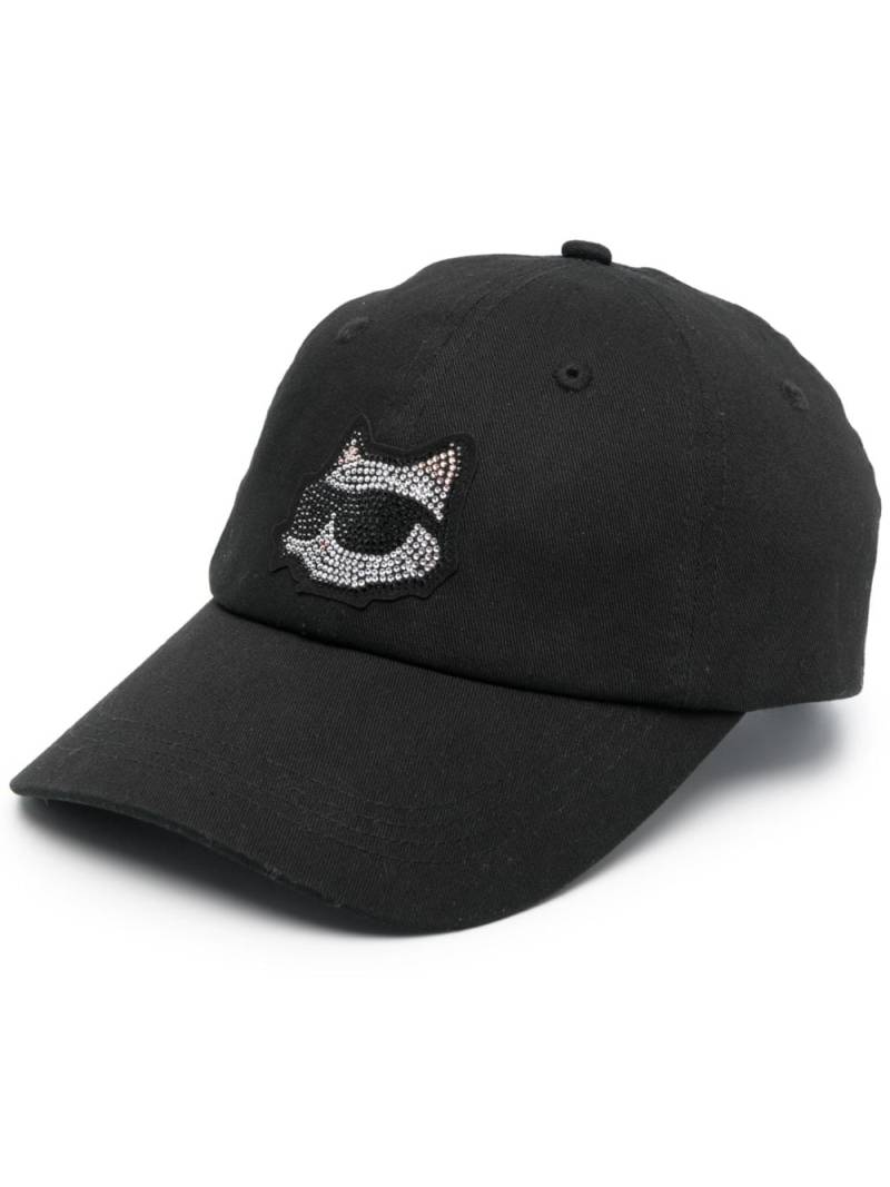 Karl Lagerfeld Ikonik Choupette embellished baseball cap - Black von Karl Lagerfeld