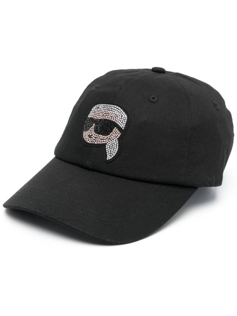 Karl Lagerfeld Ikonik rhinestone-embellished baseball cap - Black von Karl Lagerfeld