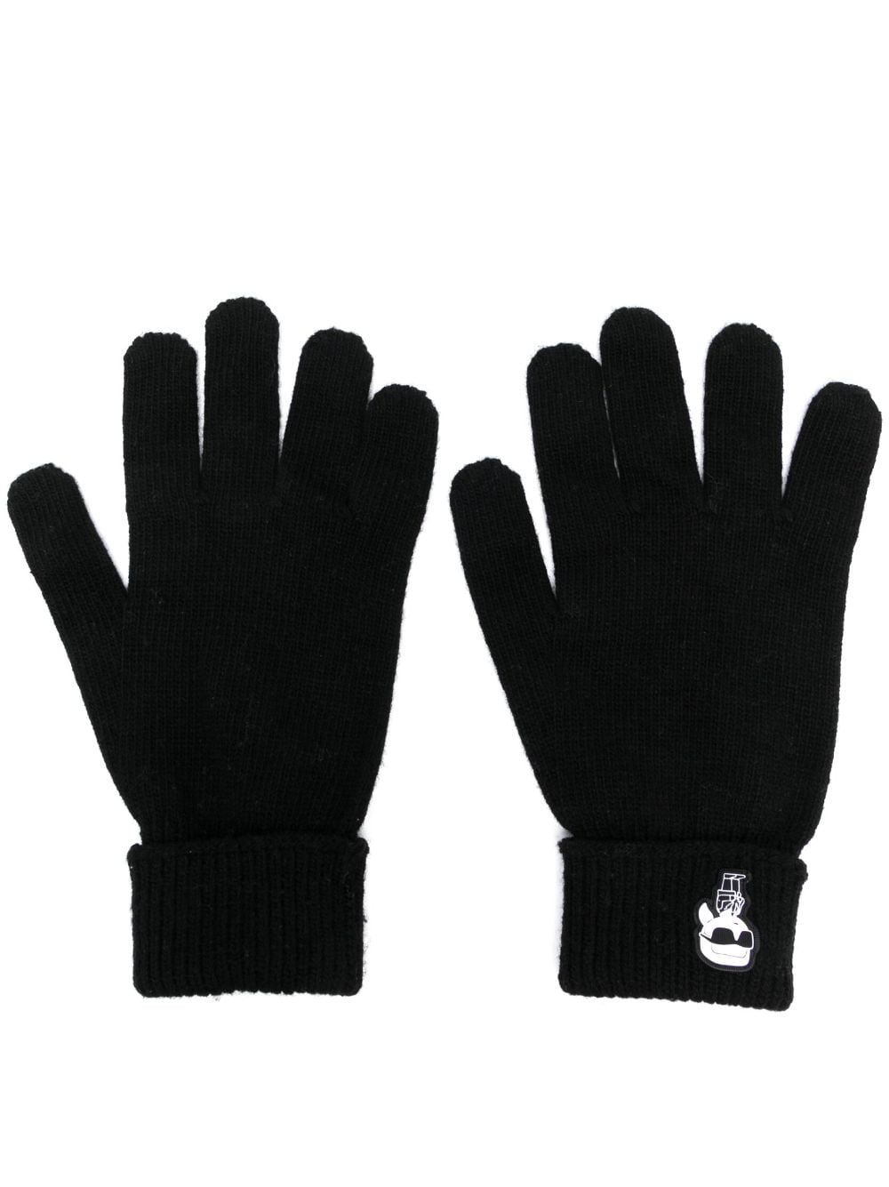 Karl Lagerfeld K/Ikonik 2.0 knitted gloves - Black von Karl Lagerfeld