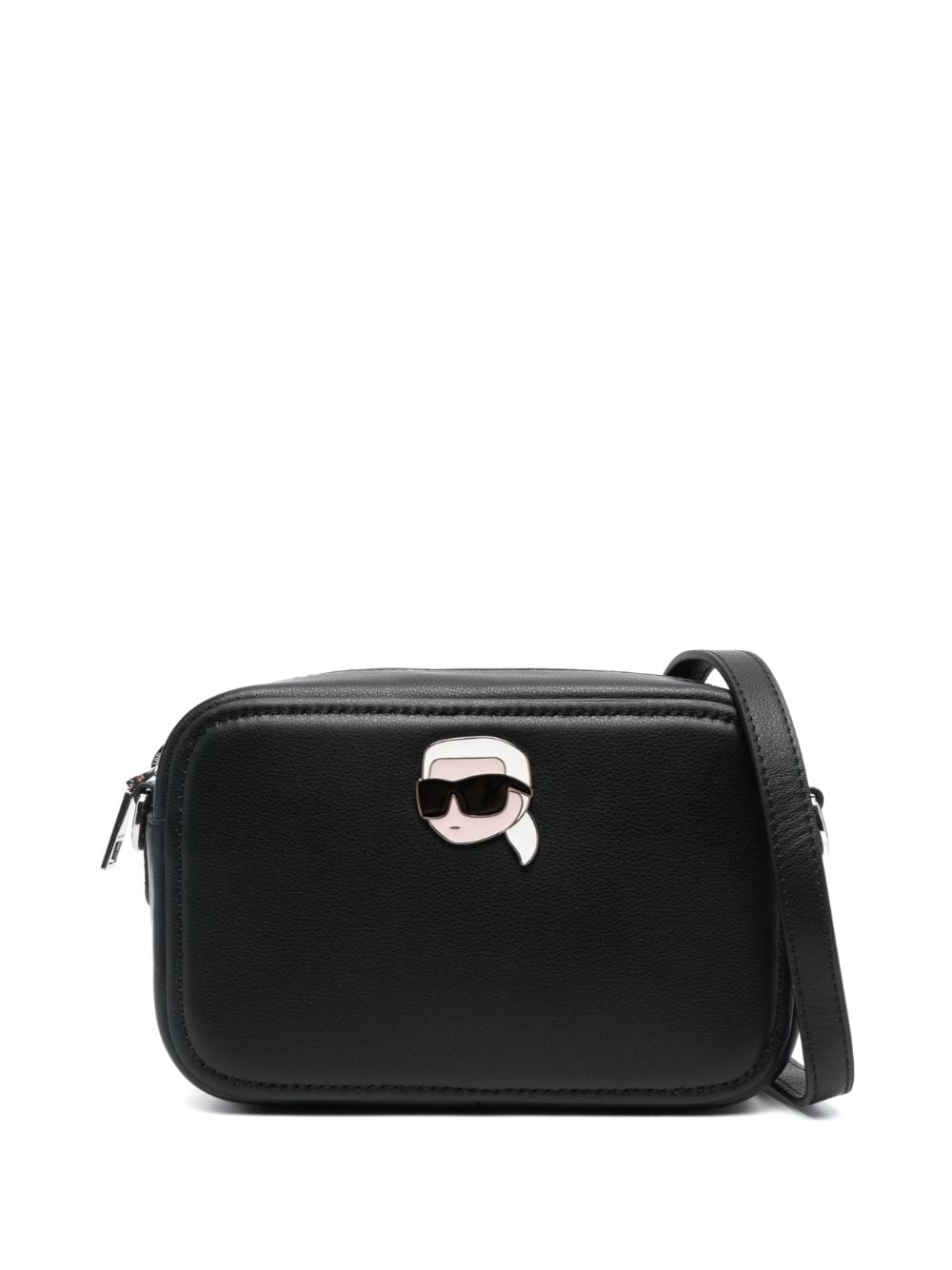 Karl Lagerfeld Ikonik Pin leather camera bag - Black von Karl Lagerfeld