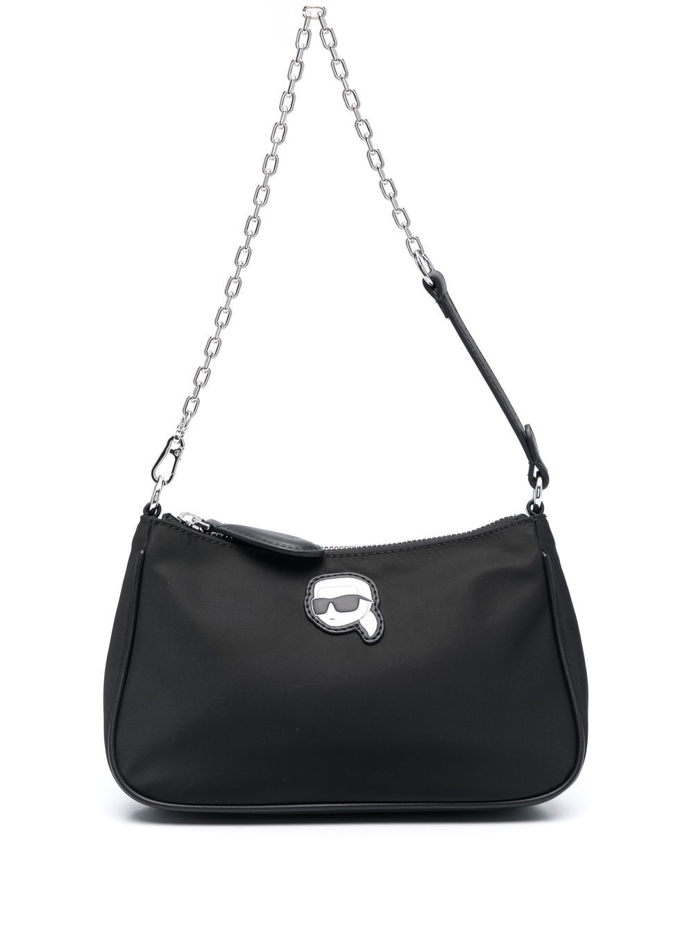 Karl Lagerfeld Ikonik appliqué-detail shoulder bag - Black von Karl Lagerfeld