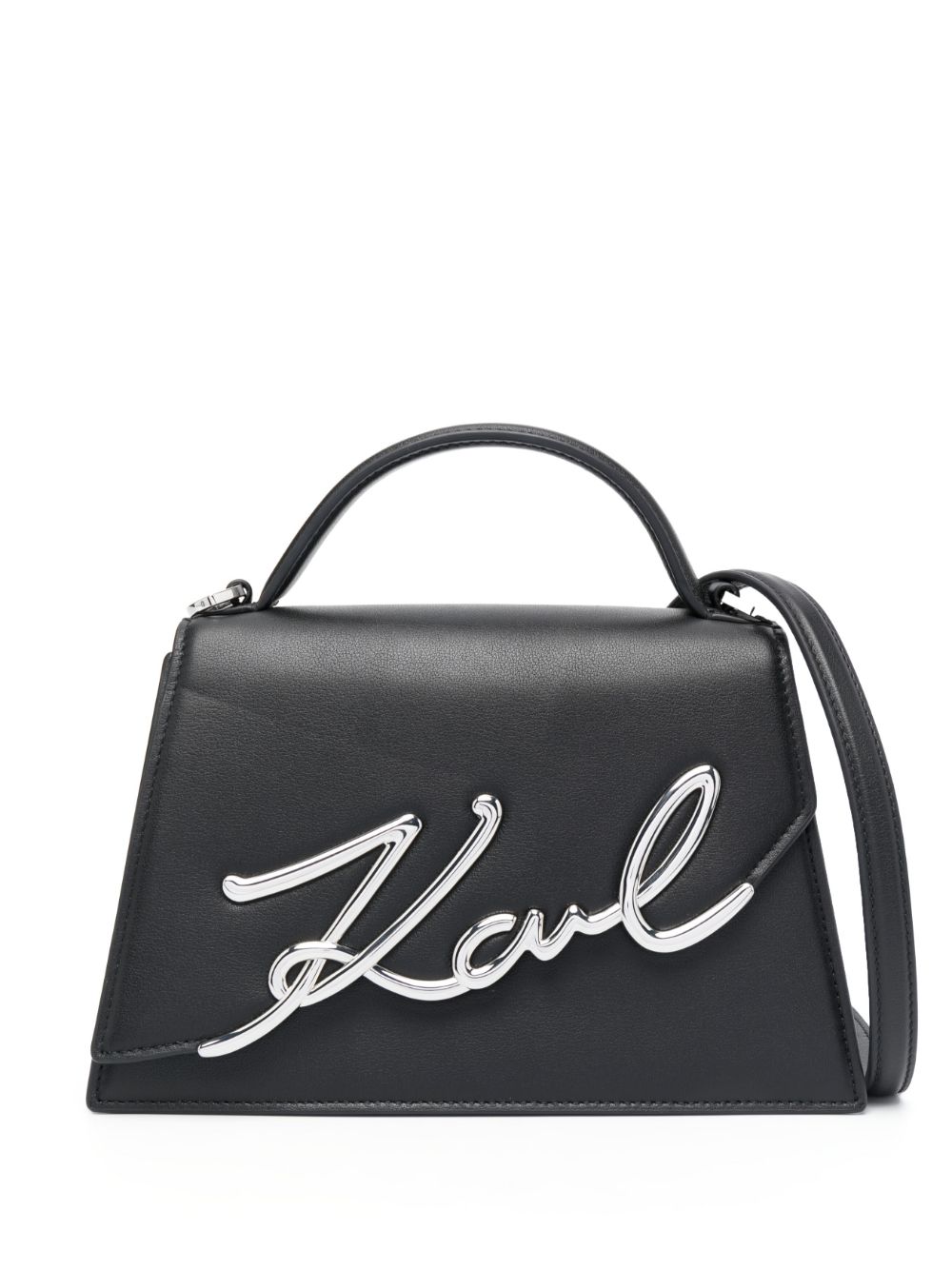 Karl Lagerfeld Signature leather crossbody bag - Black von Karl Lagerfeld