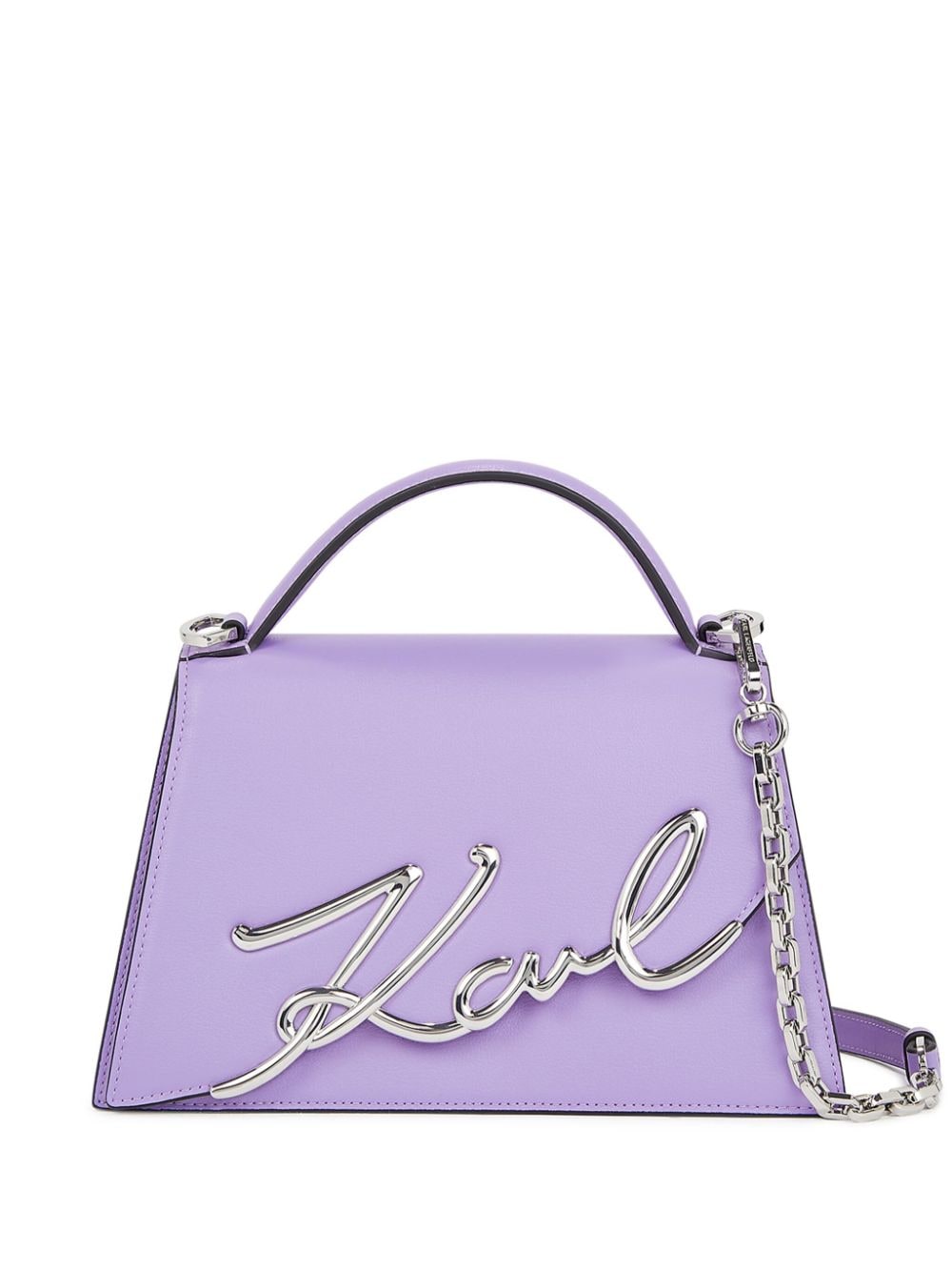 Karl Lagerfeld medium Signature leather crossbody bag - Purple von Karl Lagerfeld