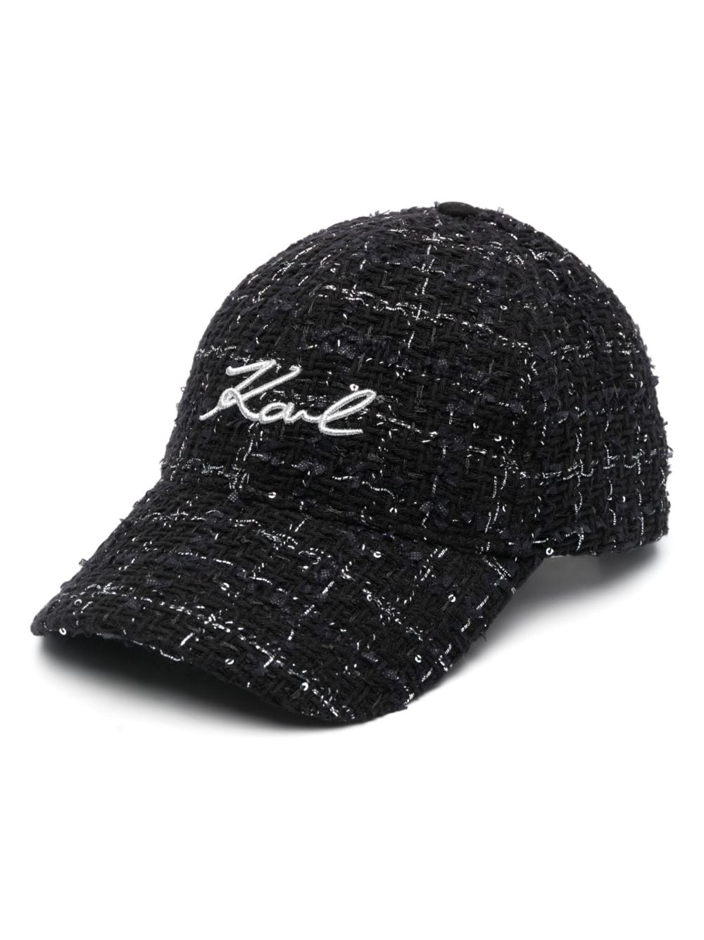 Karl Lagerfeld K/Signature bouclé baseball cap - Black von Karl Lagerfeld