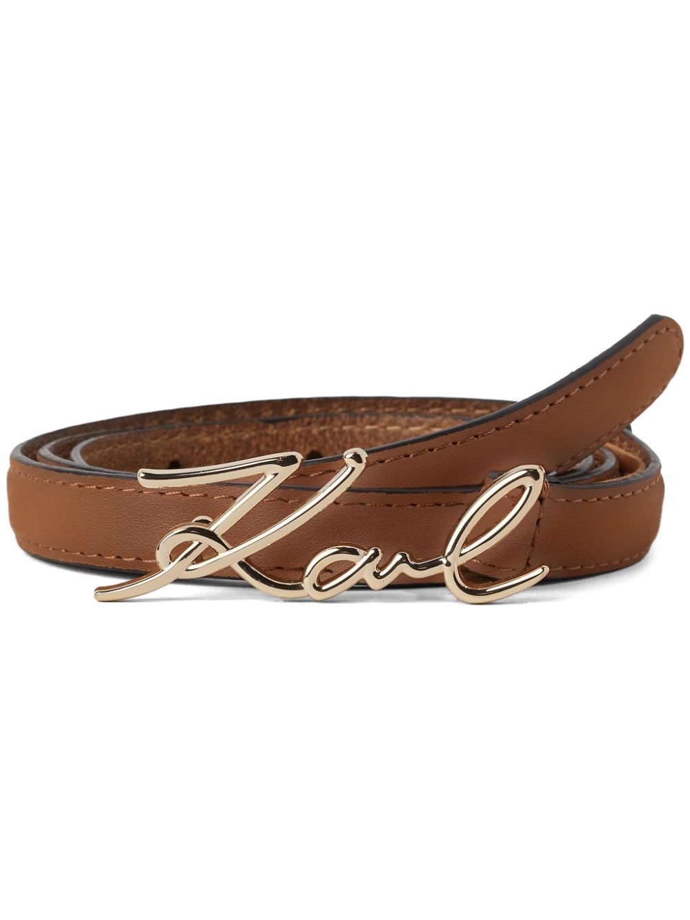 Karl Lagerfeld Signature leather belt - Brown von Karl Lagerfeld