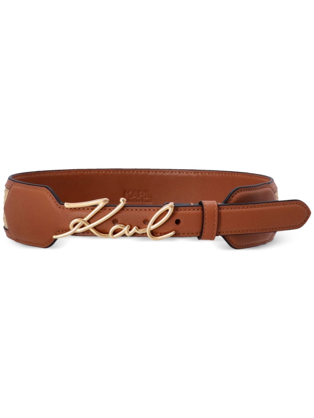 Karl Lagerfeld K/Signature raffia belt - Brown von Karl Lagerfeld